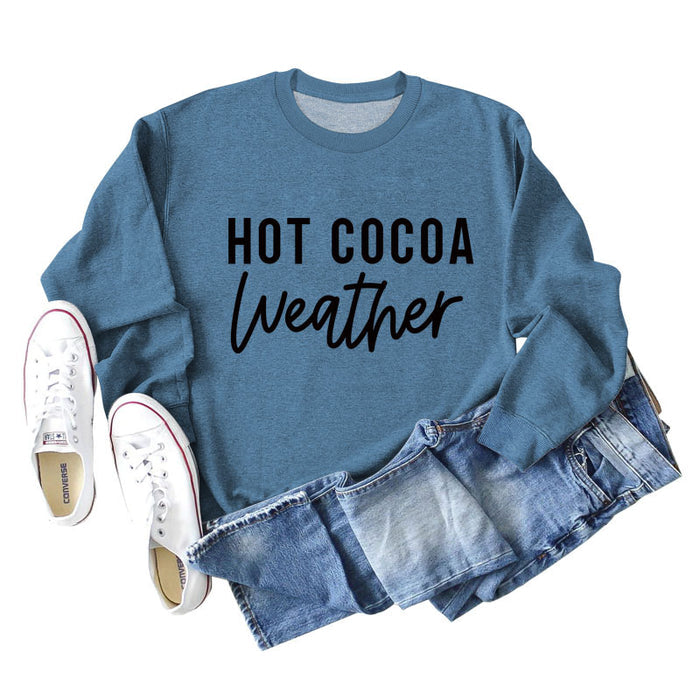 Blue sweater (black font) / S