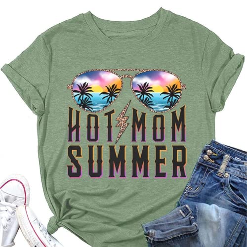 Hot Mom Summer Tee Women Funny Mom T-Shirt