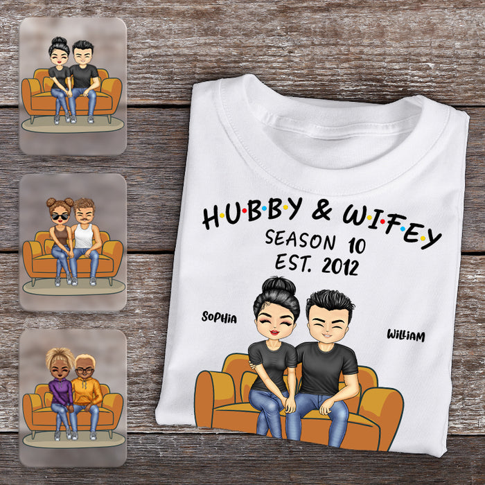 Hubby And Wifey Seasons Anniversary Gifts For Couple Personalized Custom T Shirt