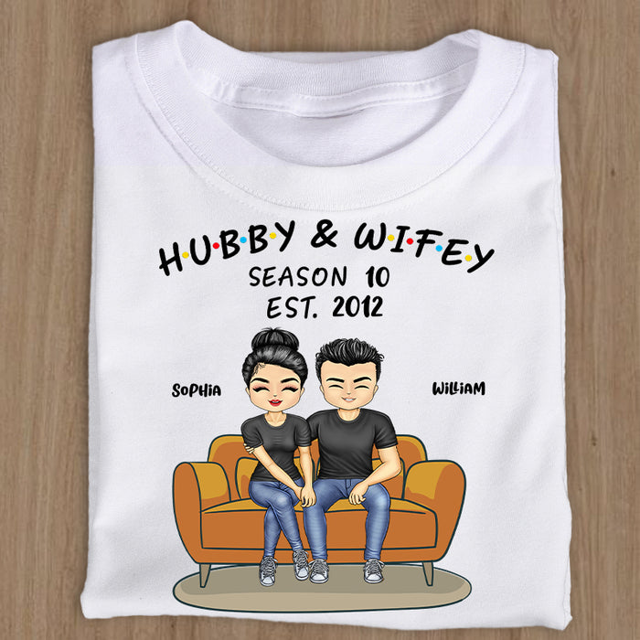 Hubby And Wifey Seasons Anniversary Gifts For Couple Personalized Custom T Shirt