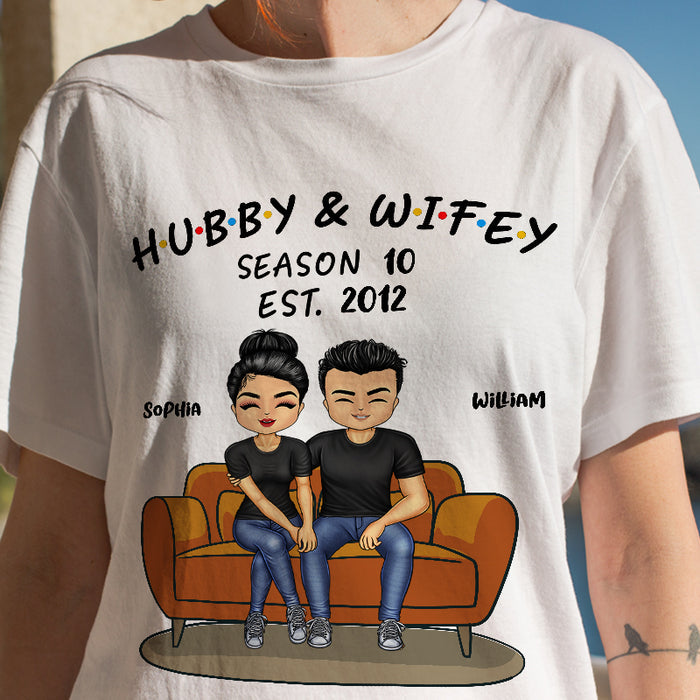Hubby And Wifey Seasons Anniversary Gifts For Couple Personalized Custom T Shirt