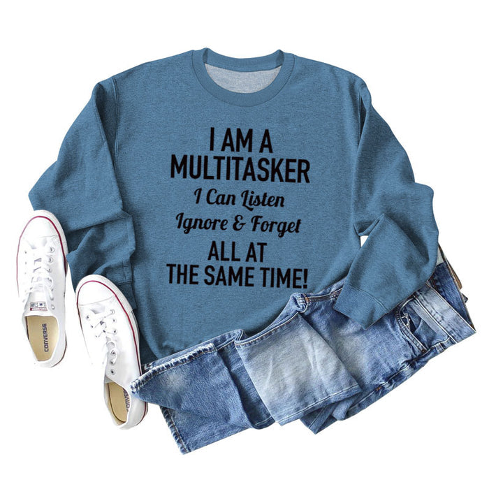 Blue hoodie (black font) / S