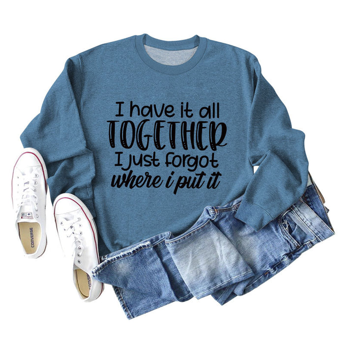 Blue sweater (black font) / S