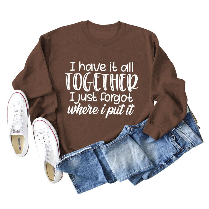 Brown sweater (white font) / S