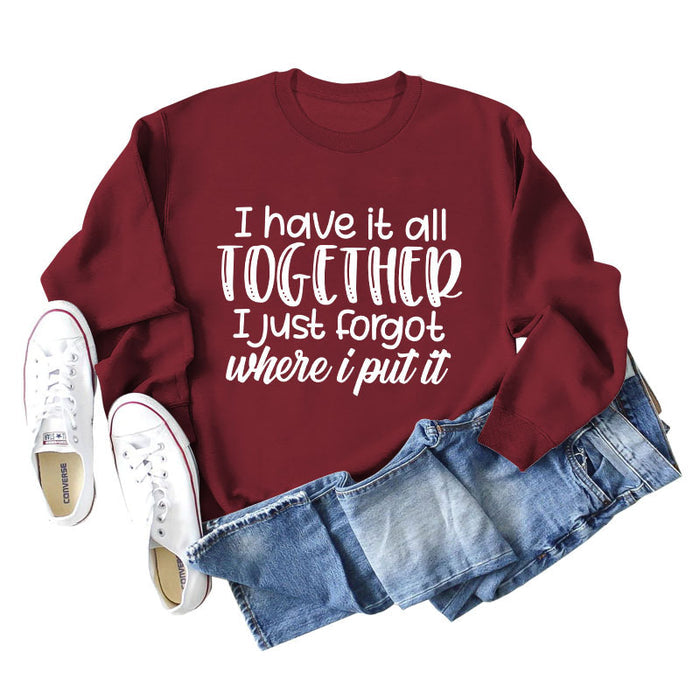 Red wine sweater (white font) / S