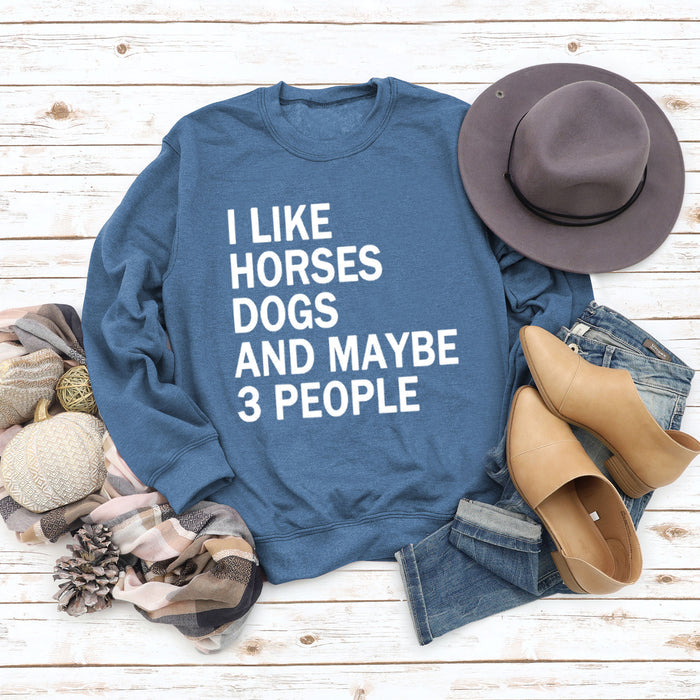 Blue sweater (white font) / S