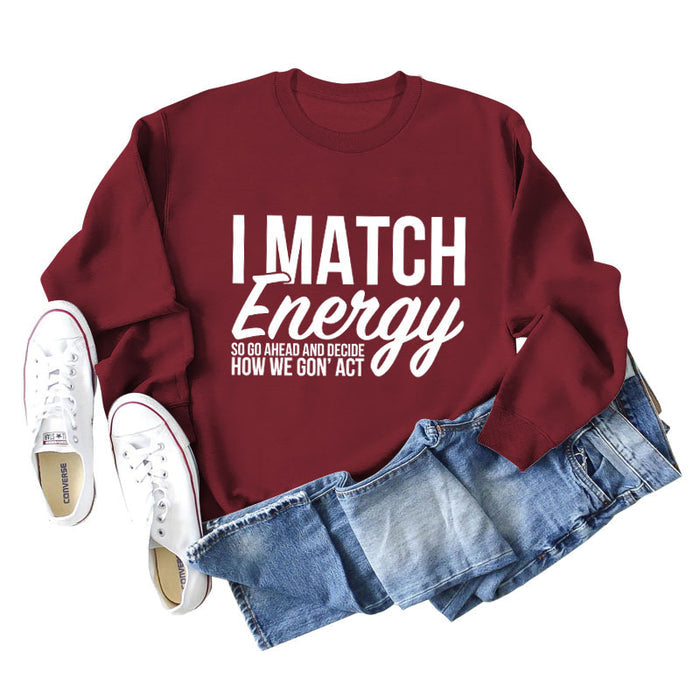 Red wine sweater (white font) / S
