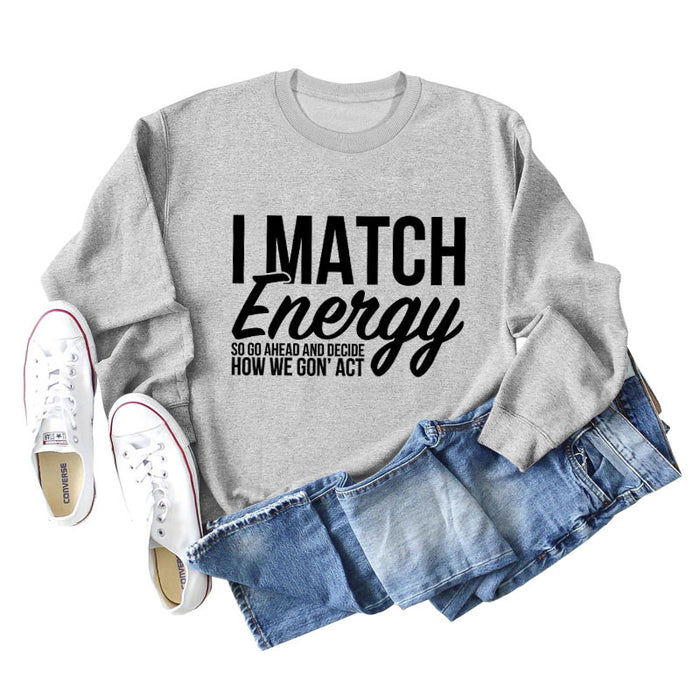 Gray sweater (black font) / S