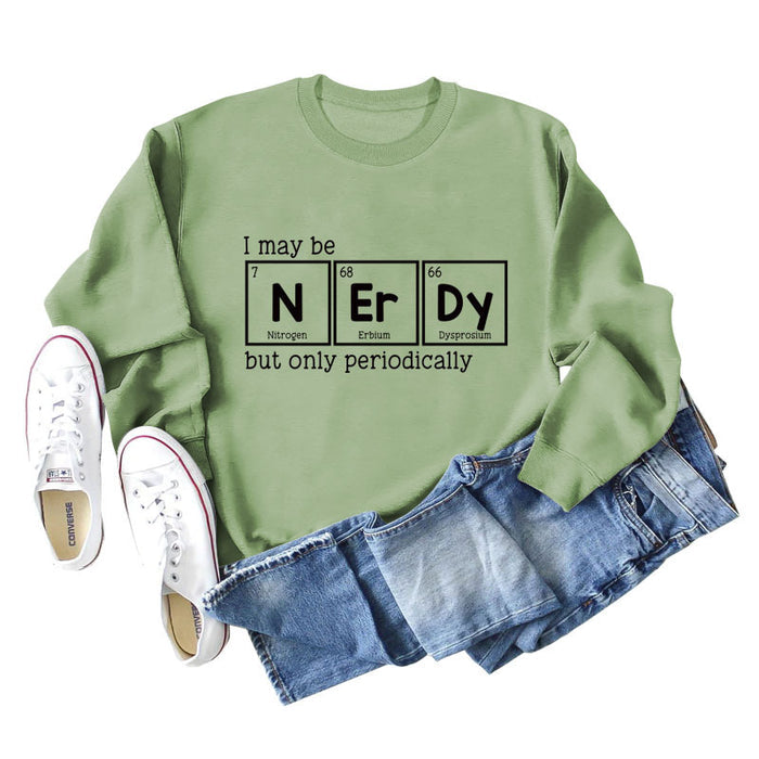 Olive green sweater (black font) / S