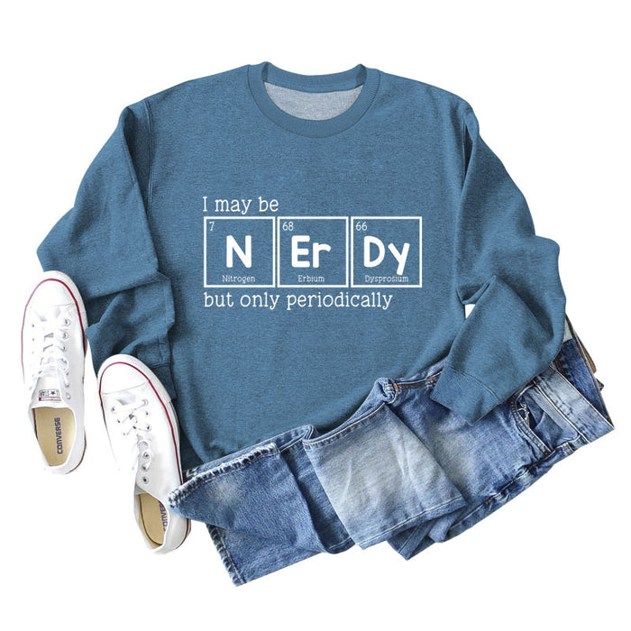 Blue sweater (white font) / S