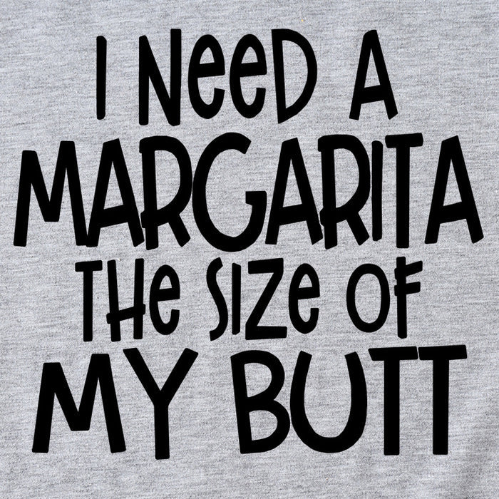I Need A Margarita Printed Round Neck Fashion Letter Large Women's T-Shirt Loose Short Sleeve Shirt