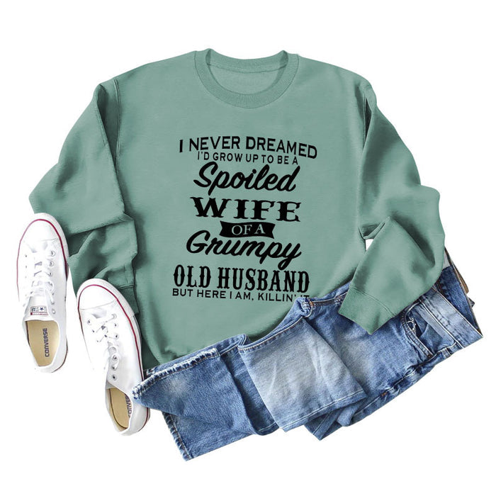 Light green sweater (black font) / S