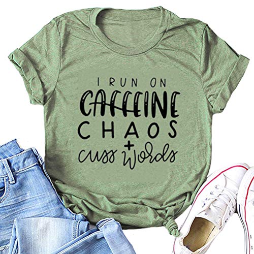 I Run On Caffeine Chaos & Cuss Words Graphic T-Shirt
