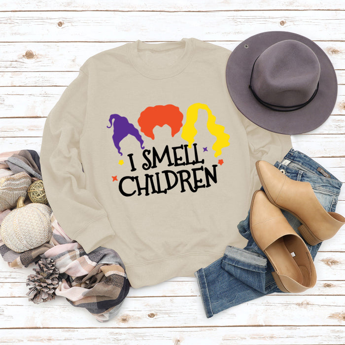 I SMELL CHILDREN Letter Printing Autumn and Winter Ladies Long Sleeve Round Neck Sweater