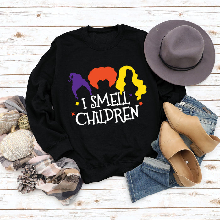 I SMELL CHILDREN Letter Printing Autumn and Winter Ladies Long Sleeve Round Neck Sweater