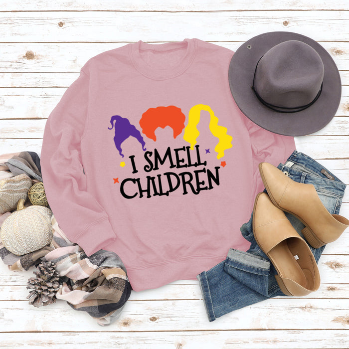 I SMELL CHILDREN Letter Printing Autumn and Winter Ladies Long Sleeve Round Neck Sweater