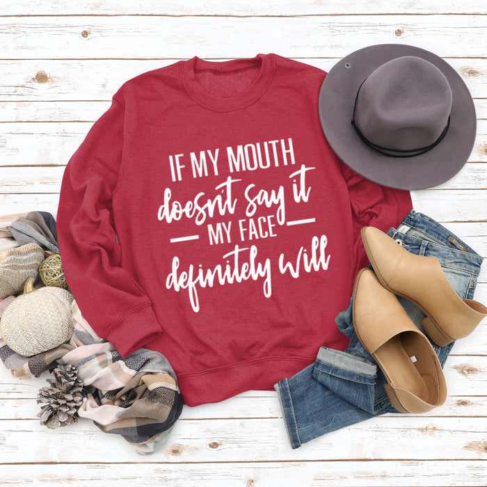 Red sweater (white font) / S
