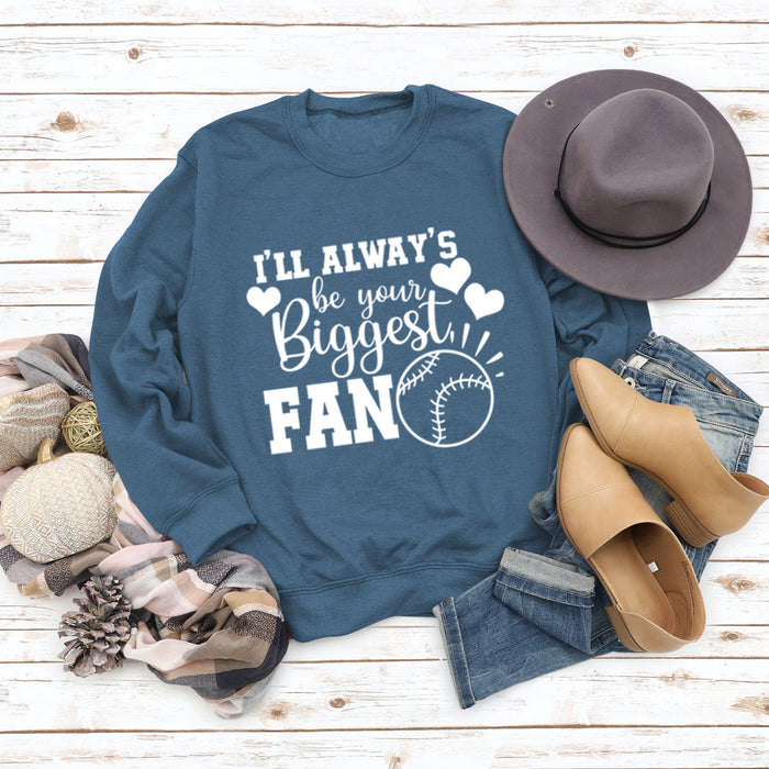 Blue sweater (white font) / S