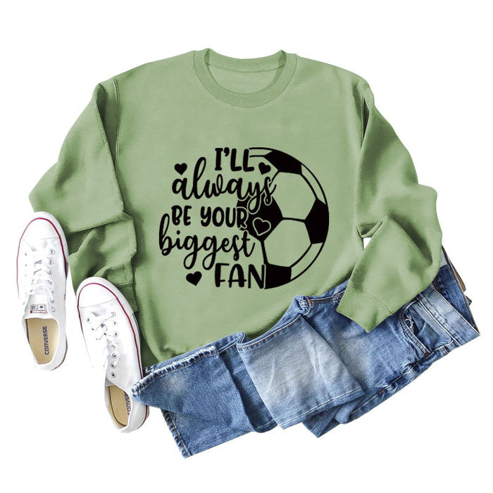 Olive green sweater (black font) / S