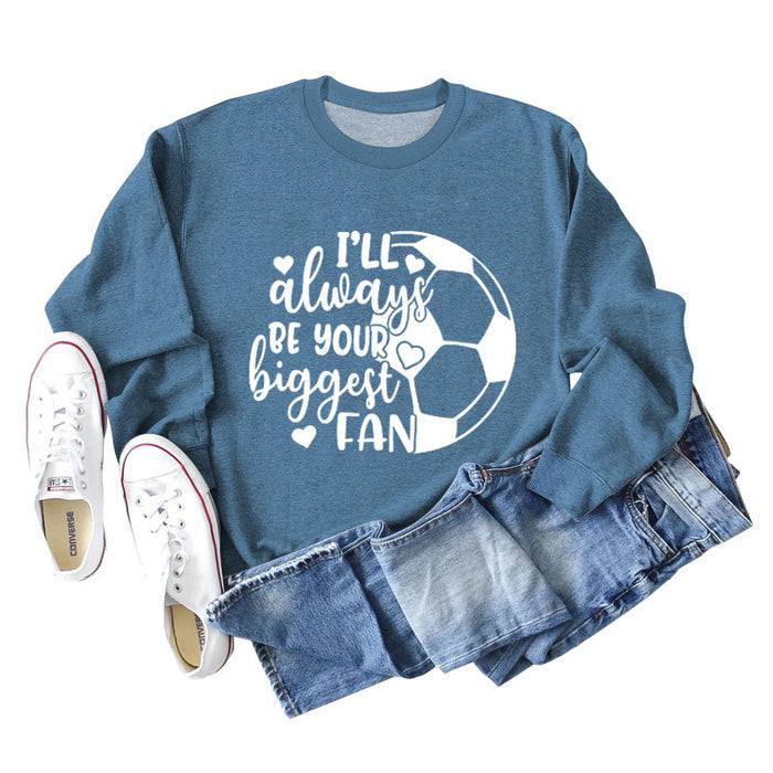 Blue sweater (white font) / S