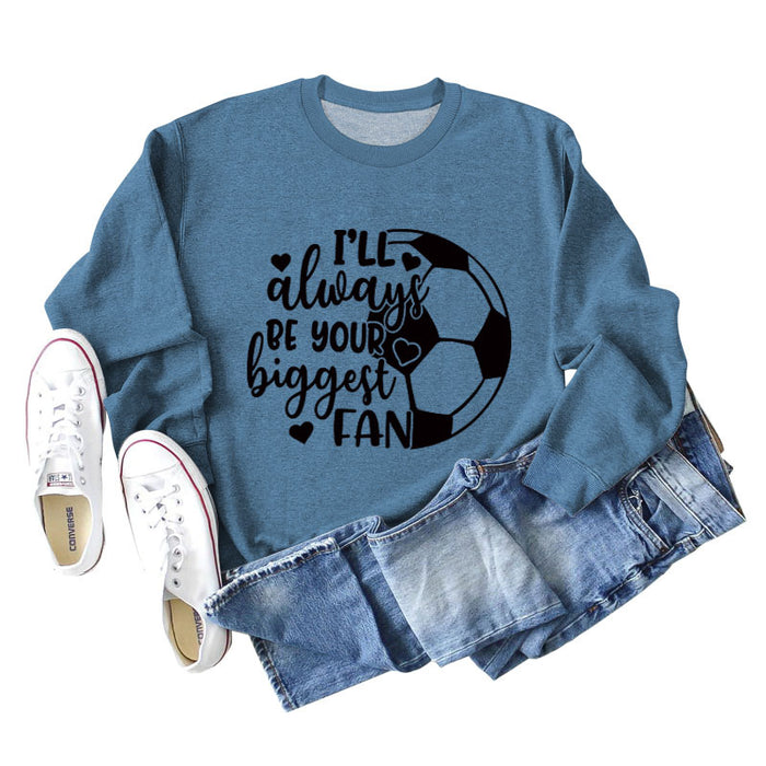 Blue sweater (black font) / S