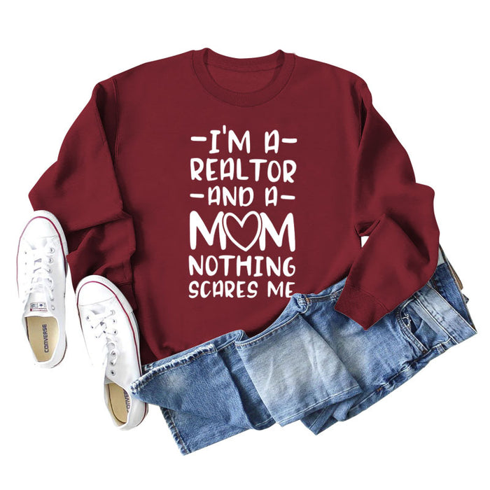 Wine red sweater (white font) / S