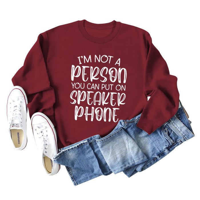 Wine red sweater (white font) / S