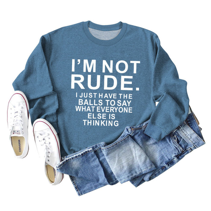 Blue sweater (white font) / S