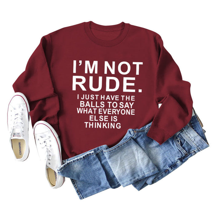 Wine red sweater (white font) / S