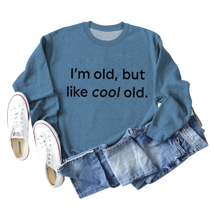 Blue sweater (black font) / S