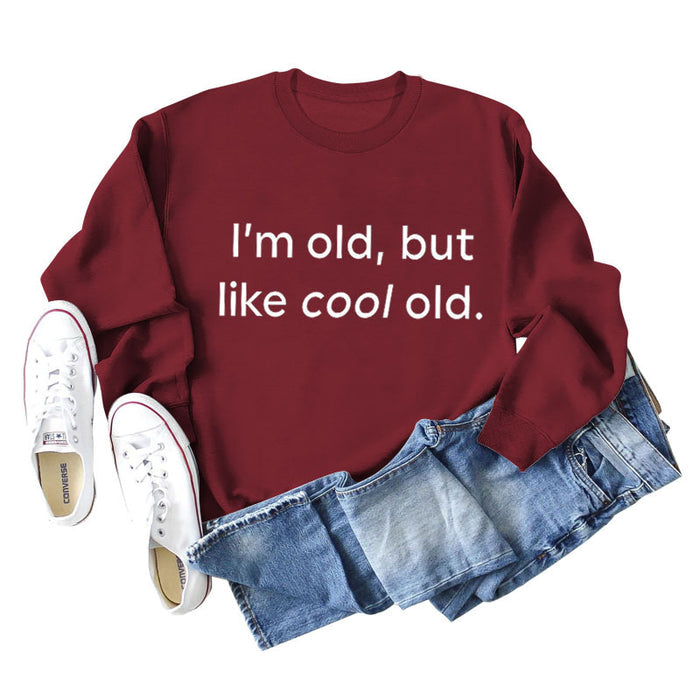 Wine red sweater (white font) / S