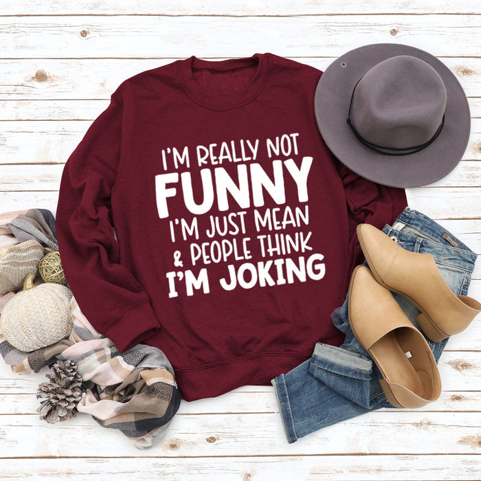 Wine red sweater (white font) / S