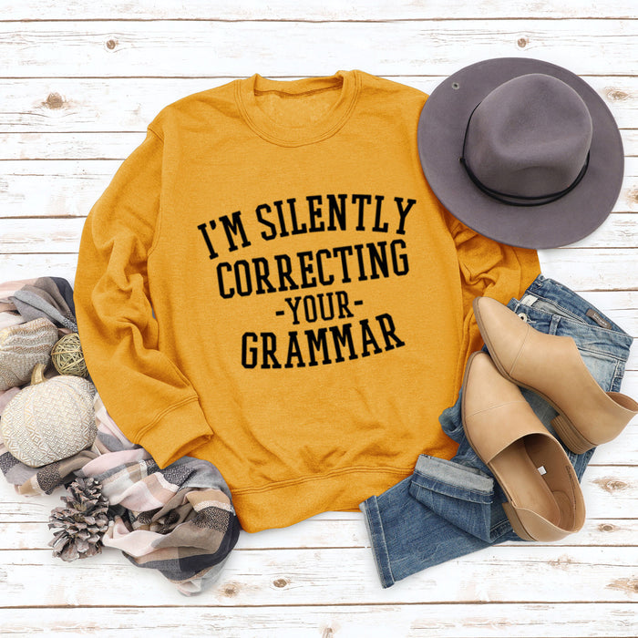 Yellow sweater (black font) / S