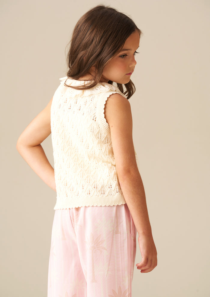 Indie Lace Collar Crochet Knit Cardi