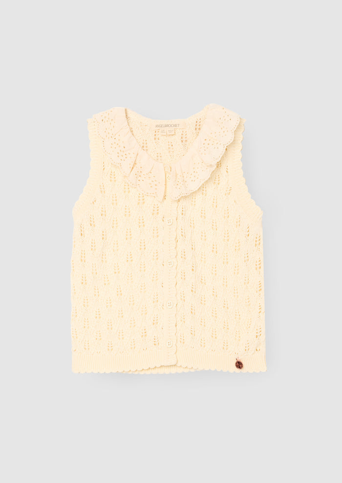 Indie Lace Collar Crochet Knit Cardi