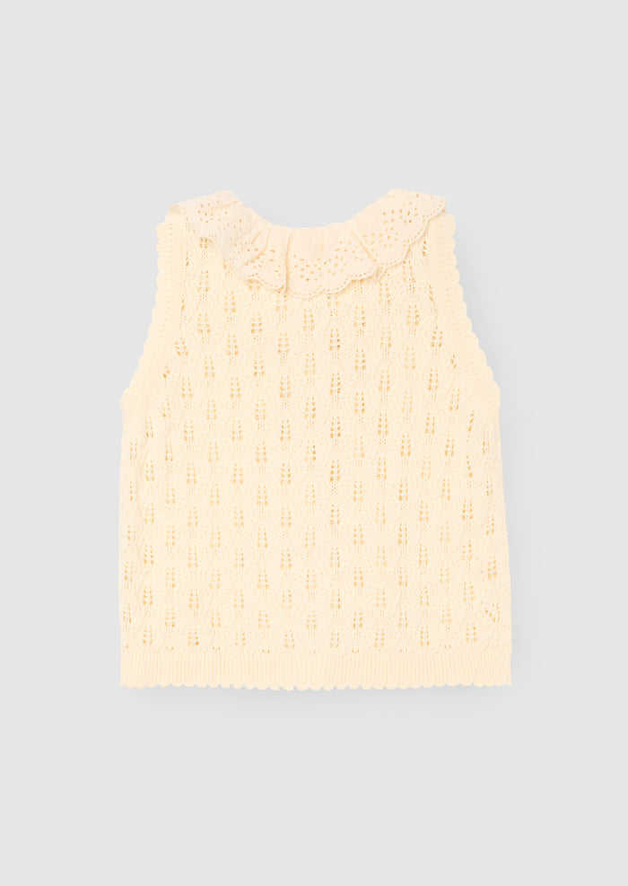 Indie Lace Collar Crochet Knit Cardi