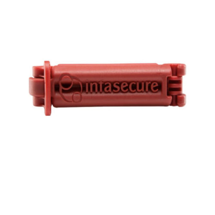 Reddish-brown plastic wall plug for Infasecure SafeGrip Belt Clamp and baby gear