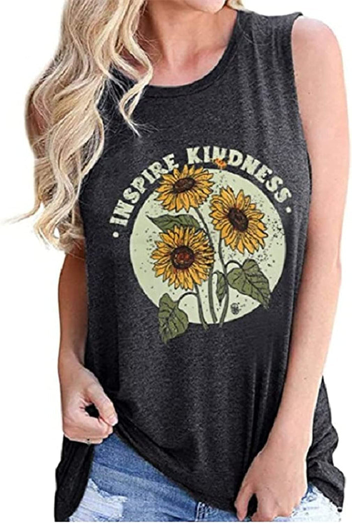 Inspire Kindness Sunflower T-Shirt for Women Be Kind Shirt