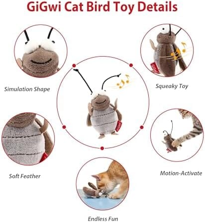 Interactive Cat Toys Electronic Motion Activated Bug Sound Cat Toys amazon