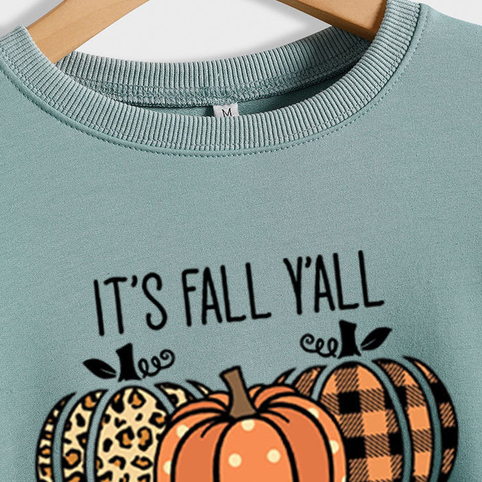 It's Fall Y'All Loose Round Neck Long Sleeved Women In Autumn