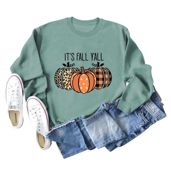 It's Fall Y'All Loose Round Neck Long Sleeved Women In Autumn