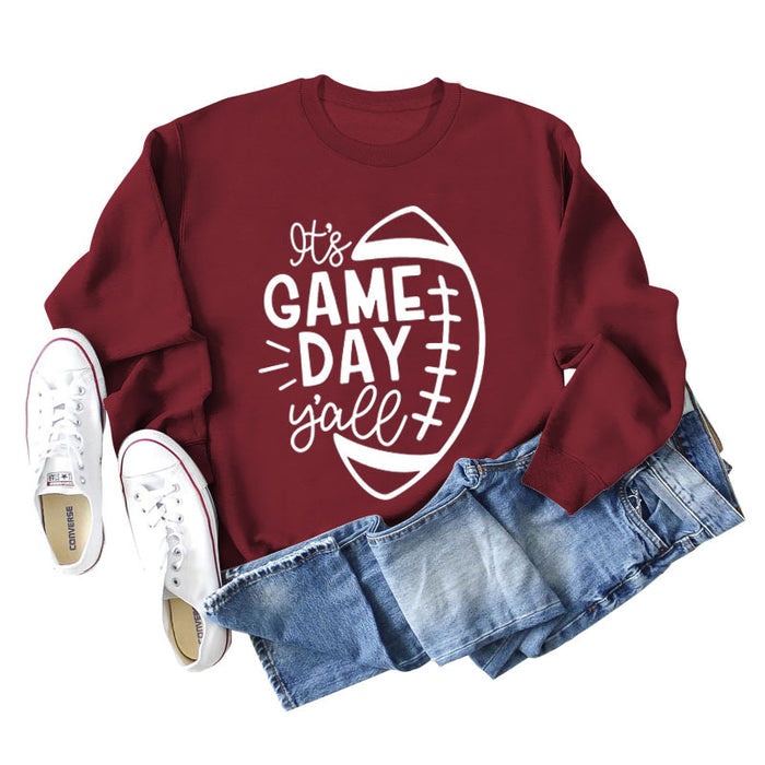 Wine red sweater (white font) / S