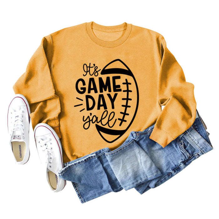 Yellow sweater (black font) / S