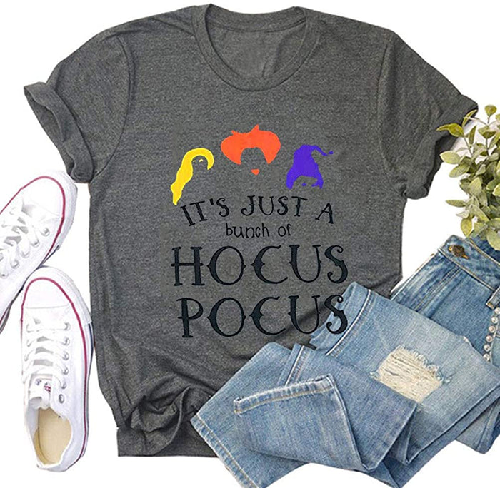 It's Just A Bunch of Hocus Pocus T-Shirt for Women Halloween