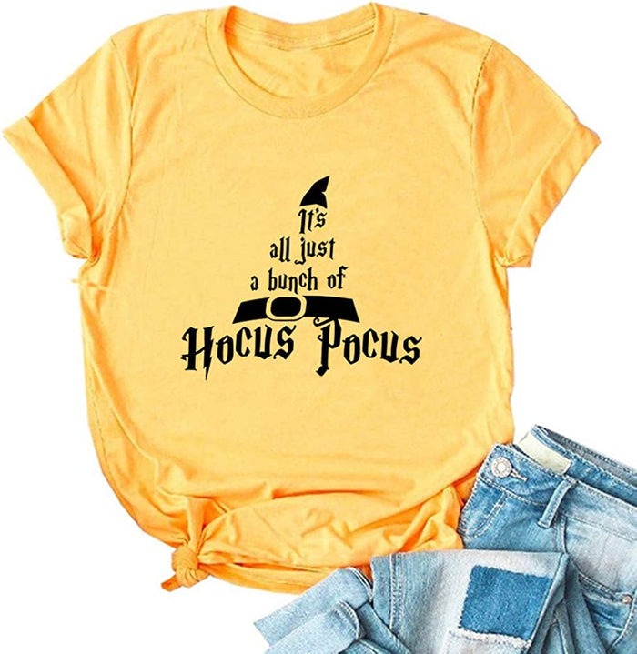 It's Just A Bunch of Hocus Pocus Women T-Shirt Halloween Shirt