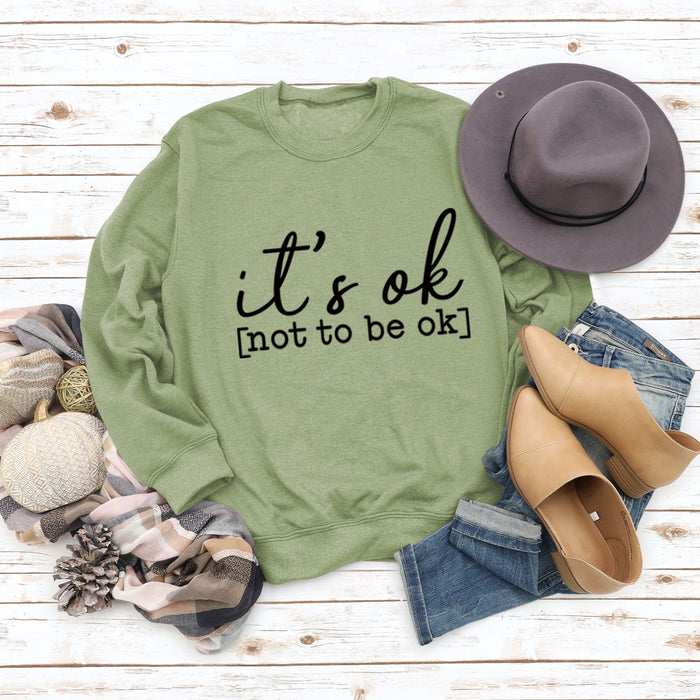 Olive sweater (black font) / S