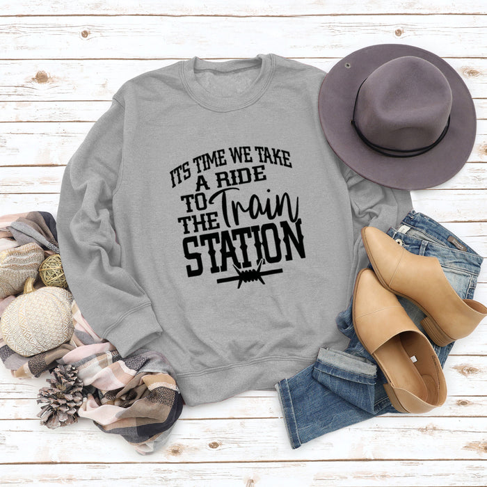 Grey sweater (black font) / S