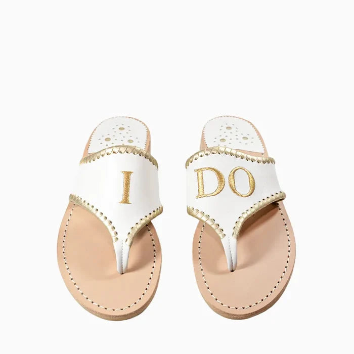 Jacks Embroidered "I DO" Sandal