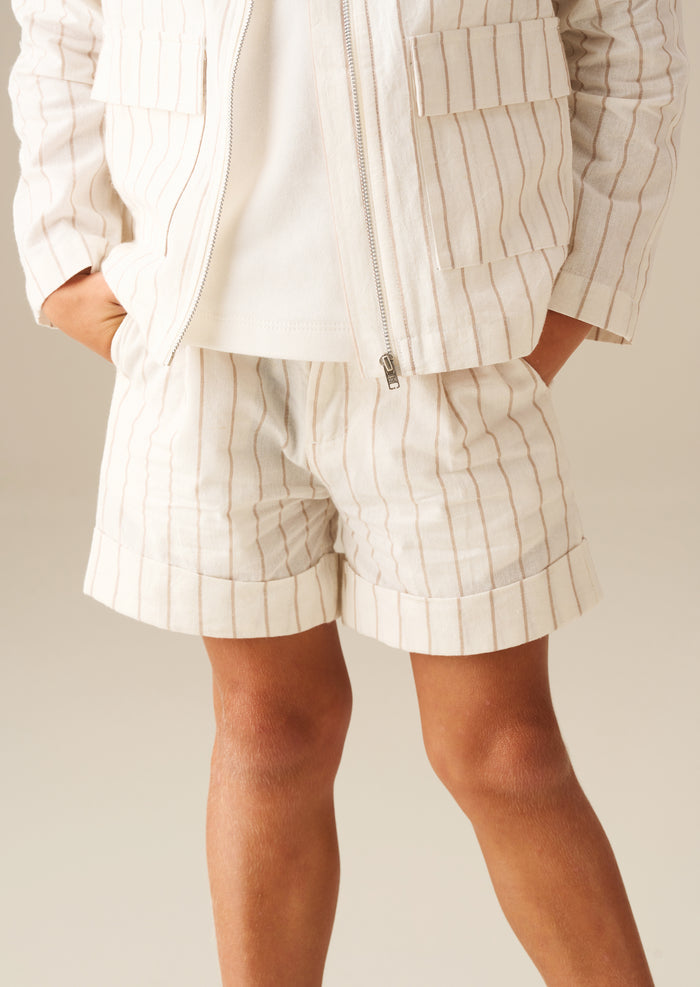 Jake Turn Up Stripe Suit Short