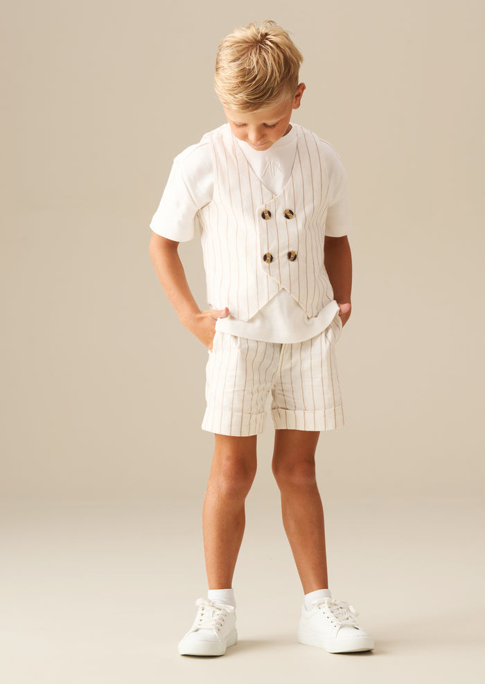 Jake Turn Up Stripe Suit Short